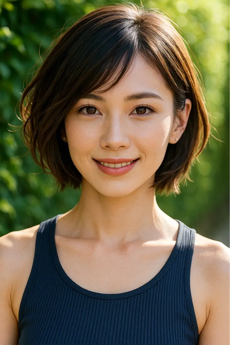 ショート カラー ボブ レイヤーカット カット ヘアカラー トリートメント さく/髪質改善× 縮毛矯正/町田のヘアスタイル
