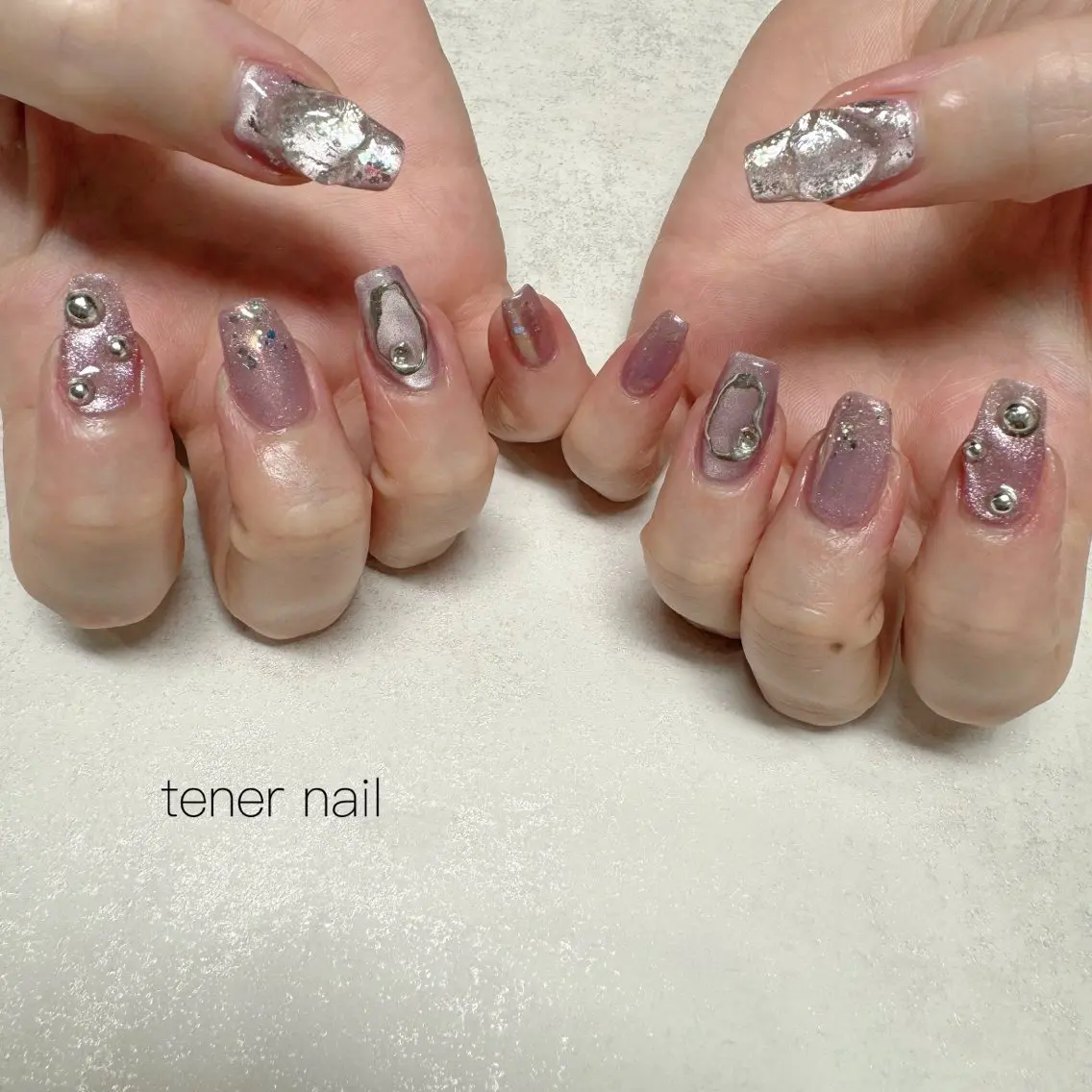ネイル ハート ピンク ぷっくりネイル ハンドネイル テネルネイル tener nailのネイルデザイン
