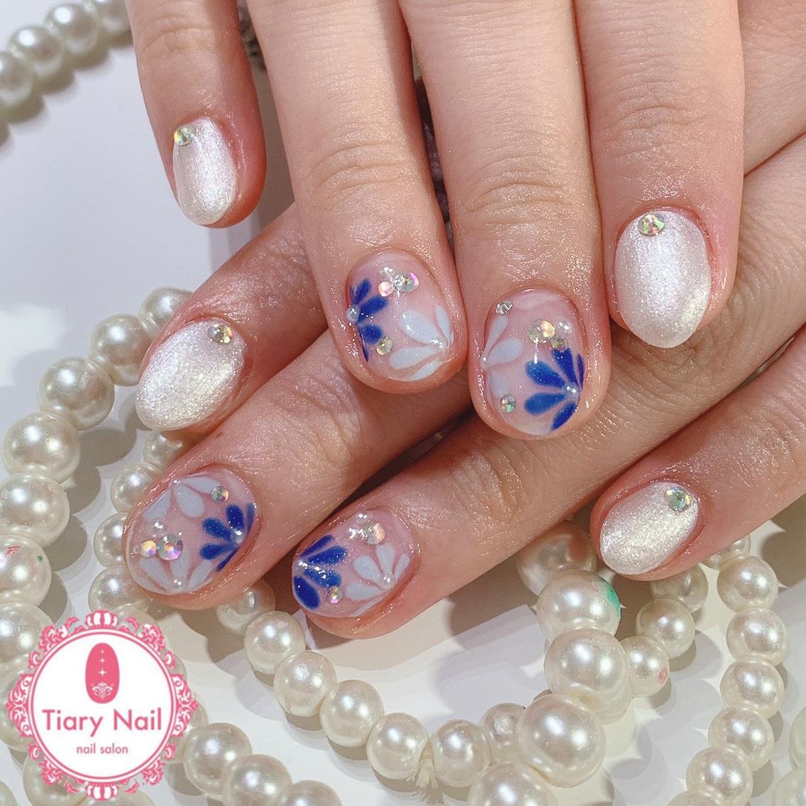 ネイル 桜ネイル クリアネイル フットネイル ジェルネイル キラキラネイル 💗🪽Tiary Nail🪽💗のネイルデザイン