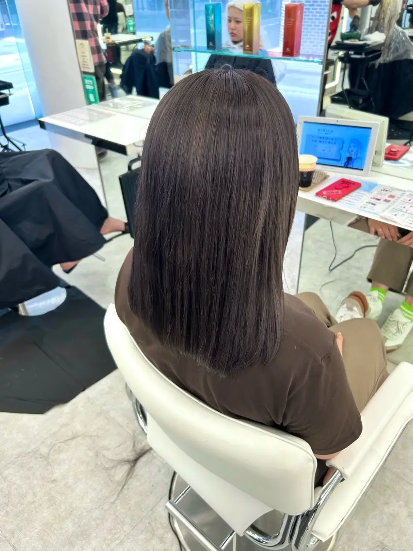 セミロング カラー ヘアカラー ヘッドスパ 透明感カラー/ヘアア レンジ/はるか🤍のヘアスタイル