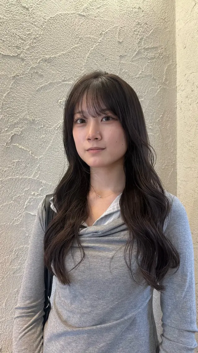 ロング カット ヘアカラー トリートメント 福田花音/スタイリ スト兼任アイリストのヘアスタイル