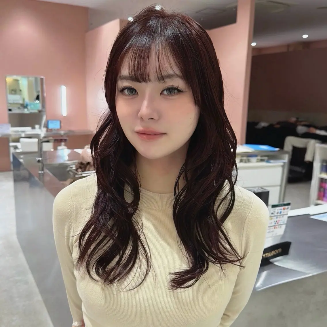 ロング カット ヘアカラー トリートメント ヘッドスパ ヘアセット 🇰🇷韓国ワンホン レイヤー🎀AYUのヘアスタイル