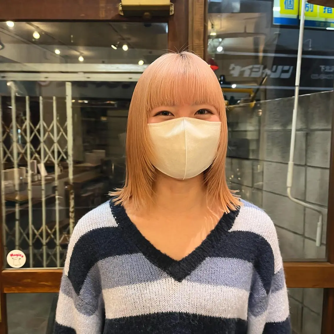 ミディアム カラー カット ヘアカラー トリートメント ボブ/レイヤー/ ハッシュカット/河内のヘアスタイル