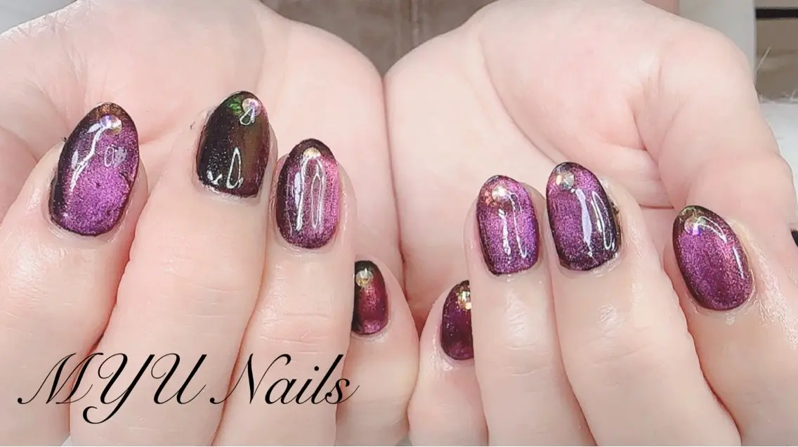 ネイル ジェルネイル マグネットネイル 持ち込み ニュアンスネイル パラジェル ニュアンスネイル🌈 MYU Nailsのネイルデザイン