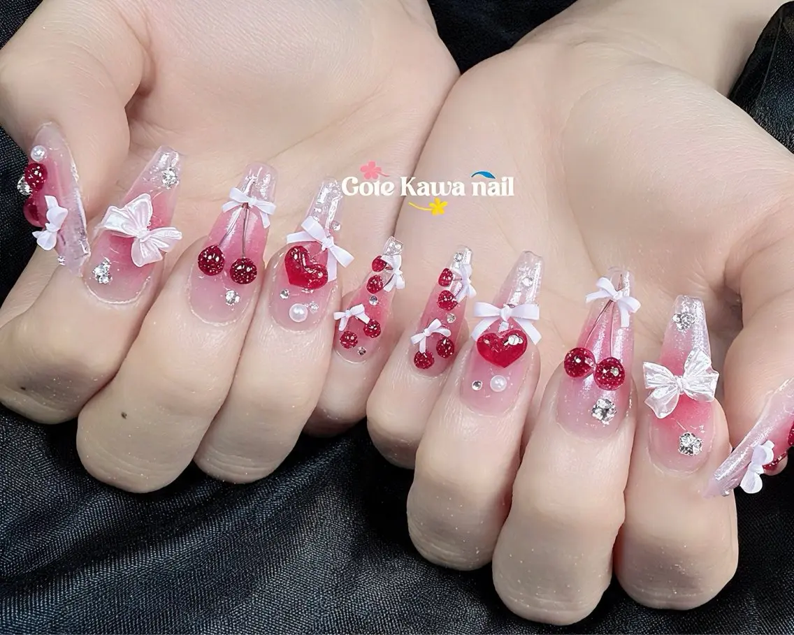ネイル チークネイル フラッシュネイル 持ち込み 夏ネイル ハンドネイル ハンドケア Gote Kawa nail salonのネイルデザイン