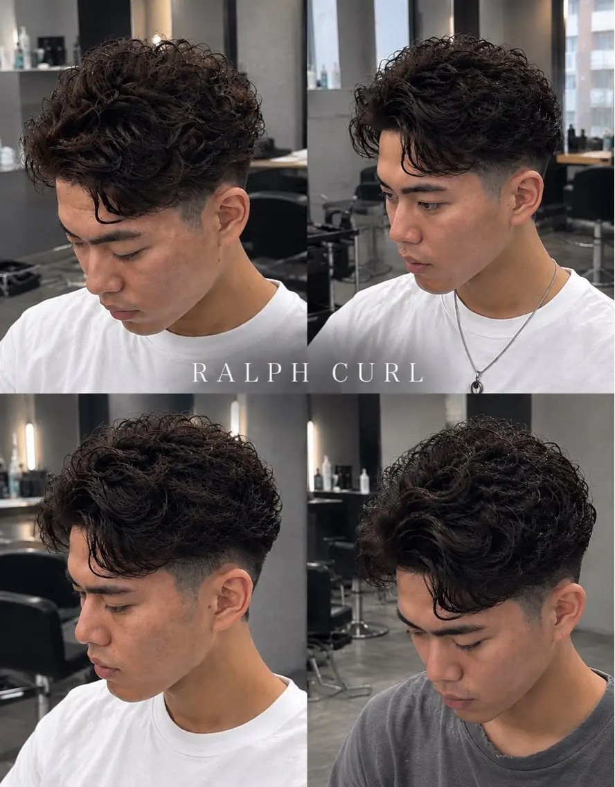 ショート カット パーマ メンズラルフカール フェードパーマ水沼心のヘアスタイル
