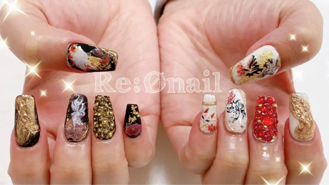 ネイル 成人式 ハンドネイル Re:Ø nail 🩵TSUJIのネイルデザイン