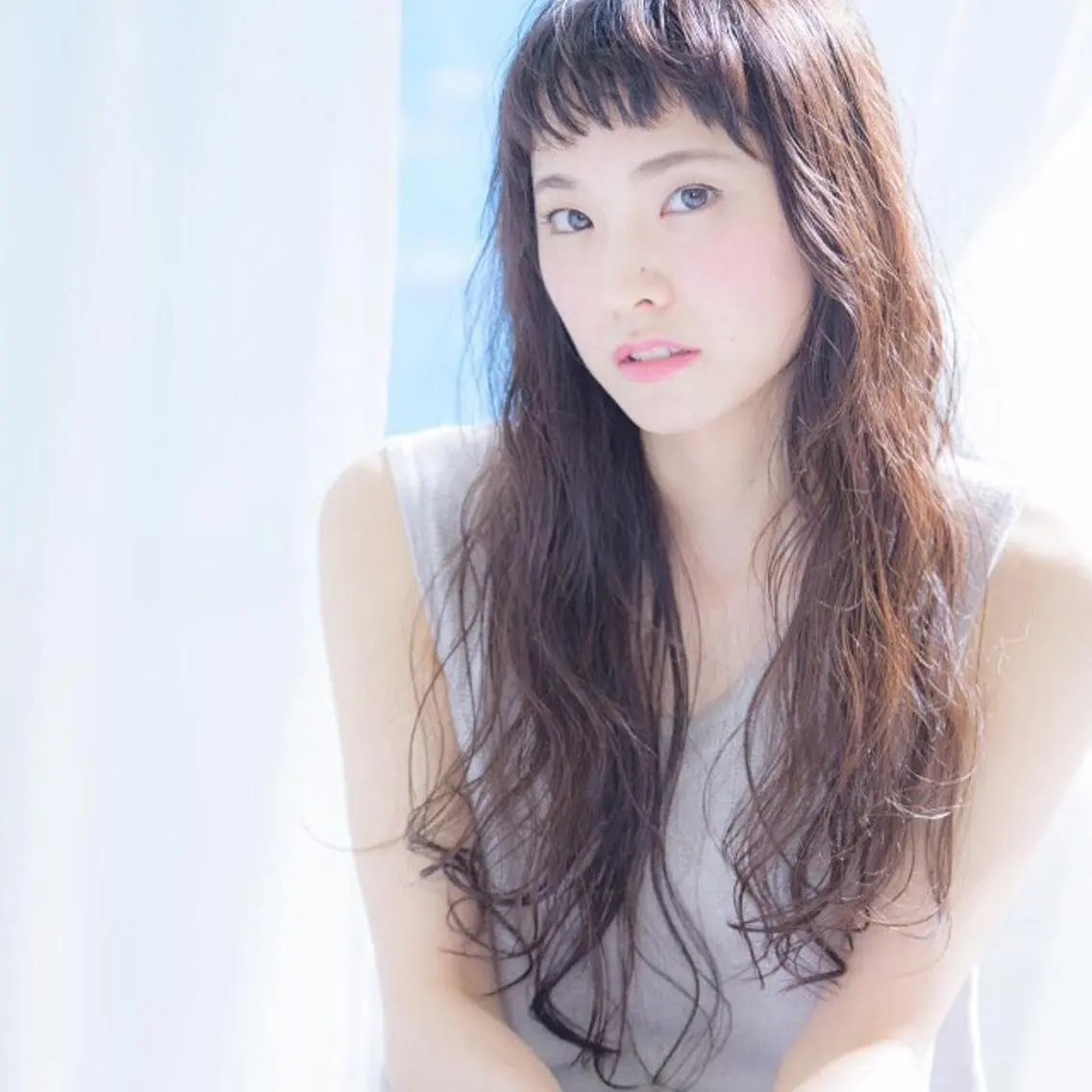 ロング カラー パーマ カット パーマ トリートメント やまだ まいのヘアスタイル