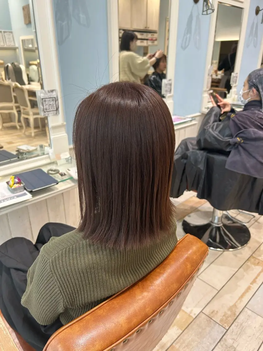 ミディアム ラベンダーベージュ ヘアカラー トリートメント 門前仲町/縮毛矯正☆ 髪質改善　　平尾雄司のヘアスタイル