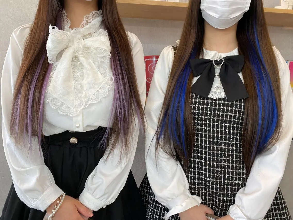 ロング ヘアアレンジ カラー シール、 羽エクステのヘアスタイル