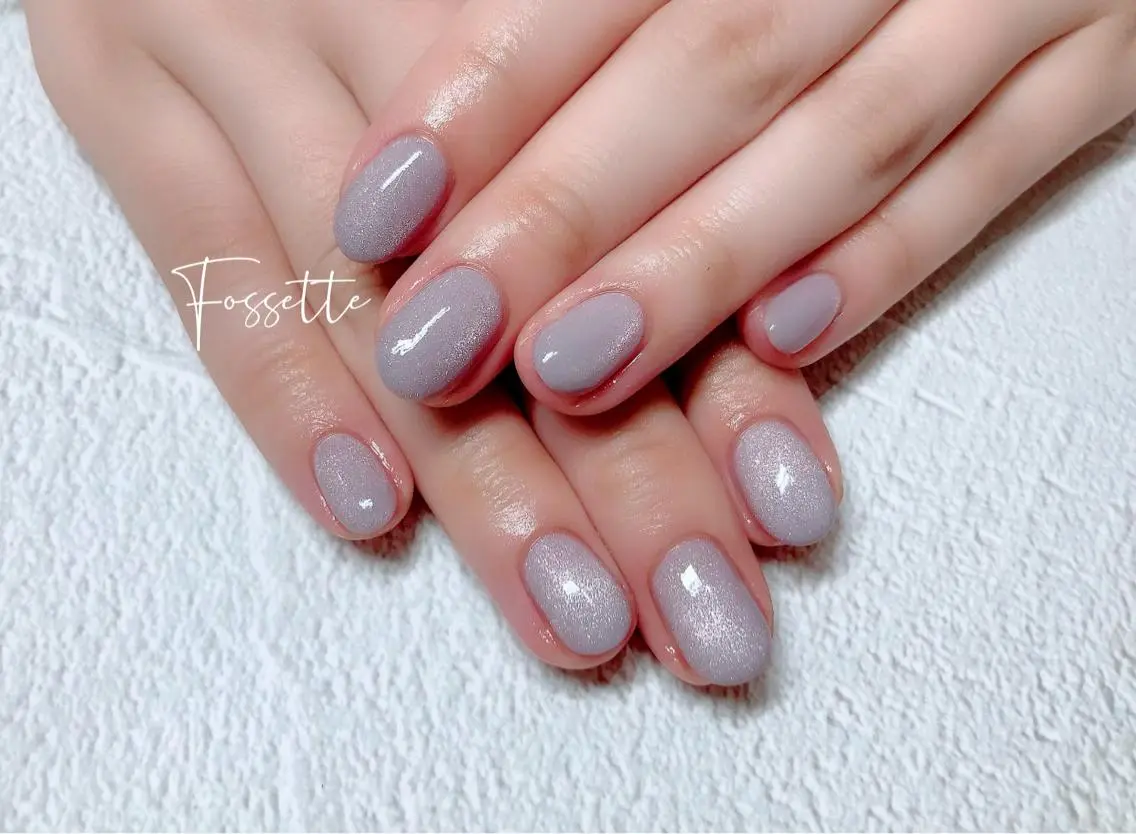 ネイル キラキラネイル マグネットネイル ワンカラーネイル ハンドネイル nailsalon Fossetteのネイルデザイン
