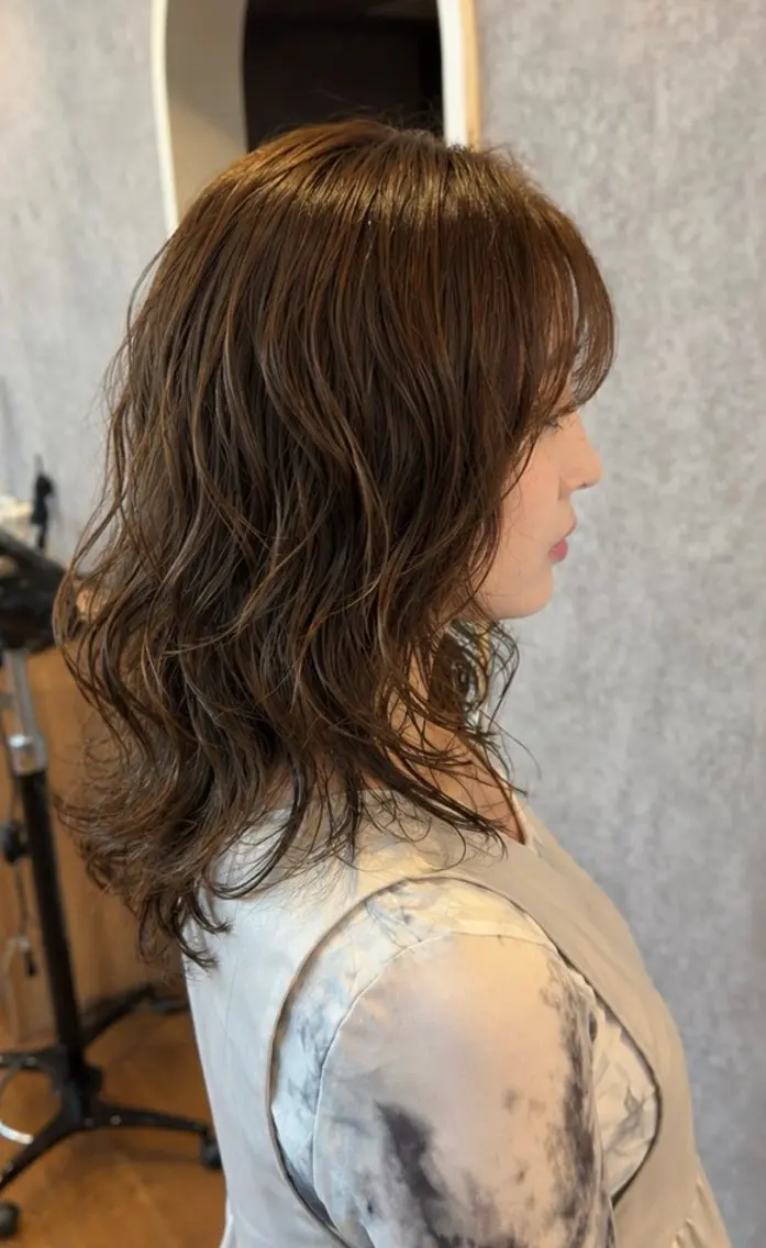 セミロング カット パーマ トリートメント cocoa船橋🦄 chinamiのヘアスタイル