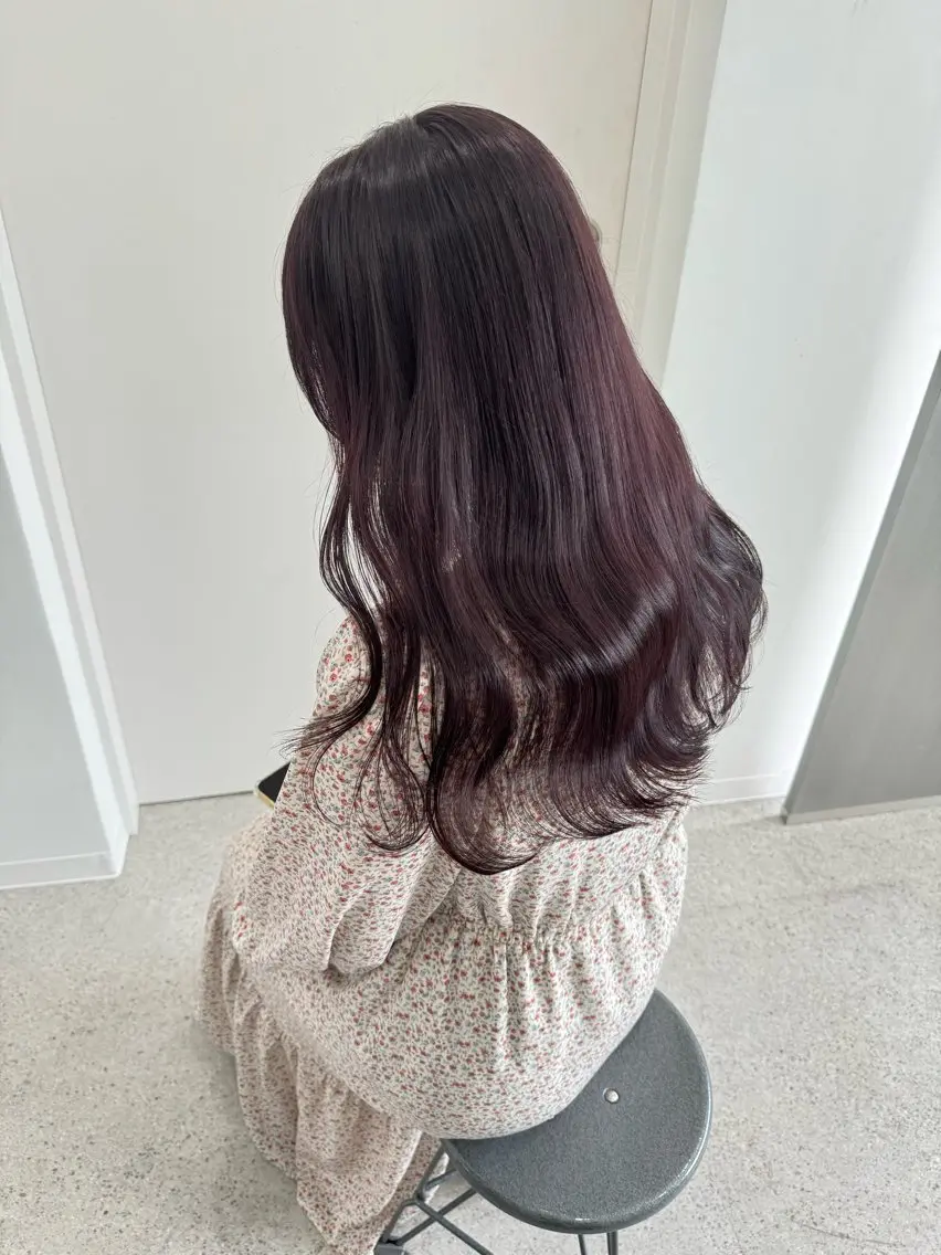 ロング ヘアカラー トリートメント ヘッドスパ ヘアセット 🤍淡色ピンク&ラベ ンダーYUKI🤍のヘアスタイル