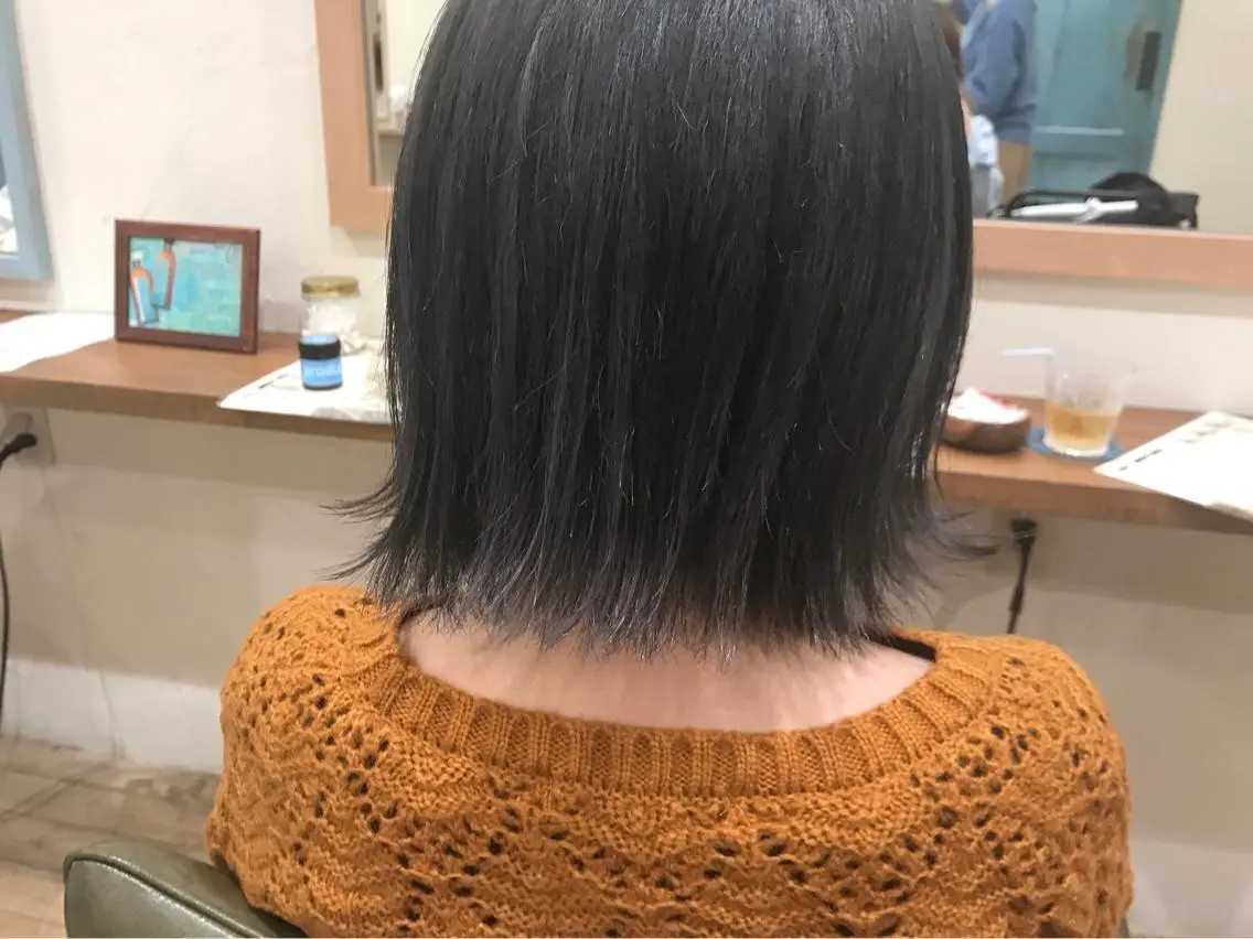 ミディアム カラー ブルーカラー ブルーグレー ブルーグレージュ グレージュ オリーブ透明感カラー 表参道/MIKUのヘアスタイル