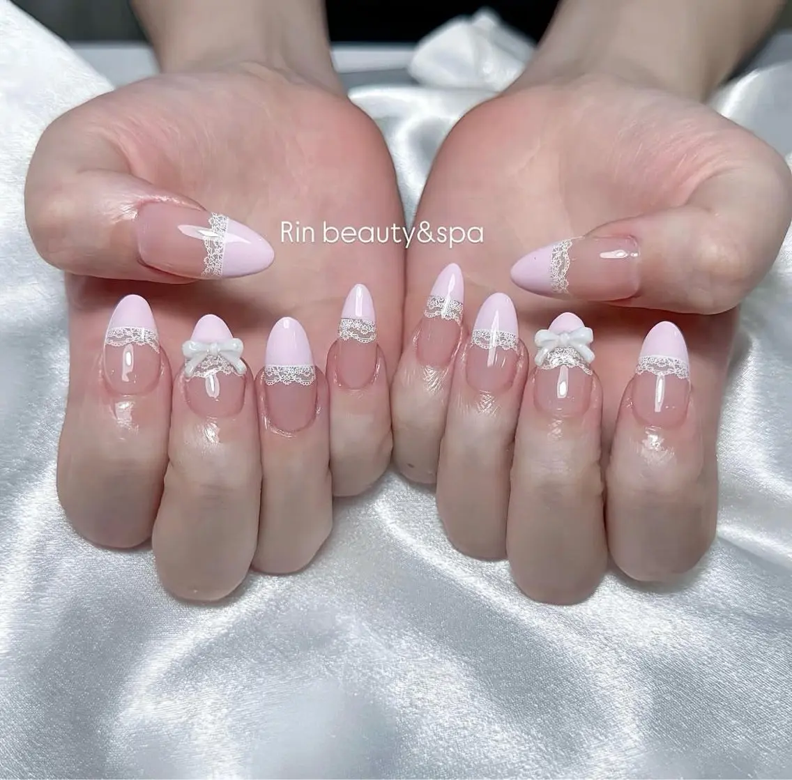 ネイル フレンチネイル ジェルネイル 韓国ネイル マグネットネイル ネイルチップ Rin Nail 新大久保店のネイルデザイン