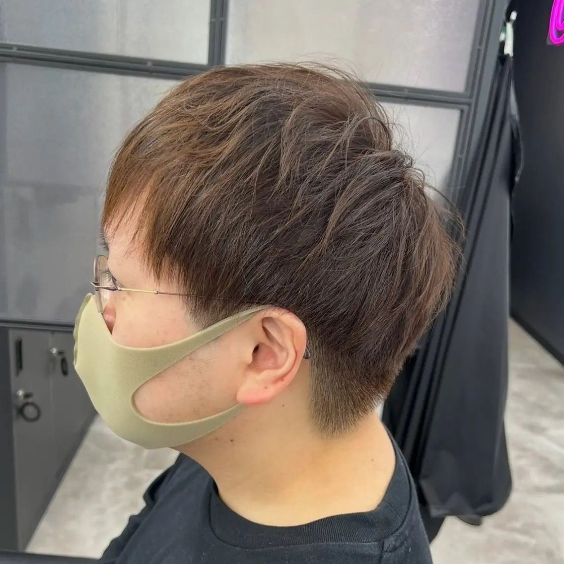 メンズ 刈り上げ Marin暖色カラー 💗メンズ大歓迎のヘアスタイル