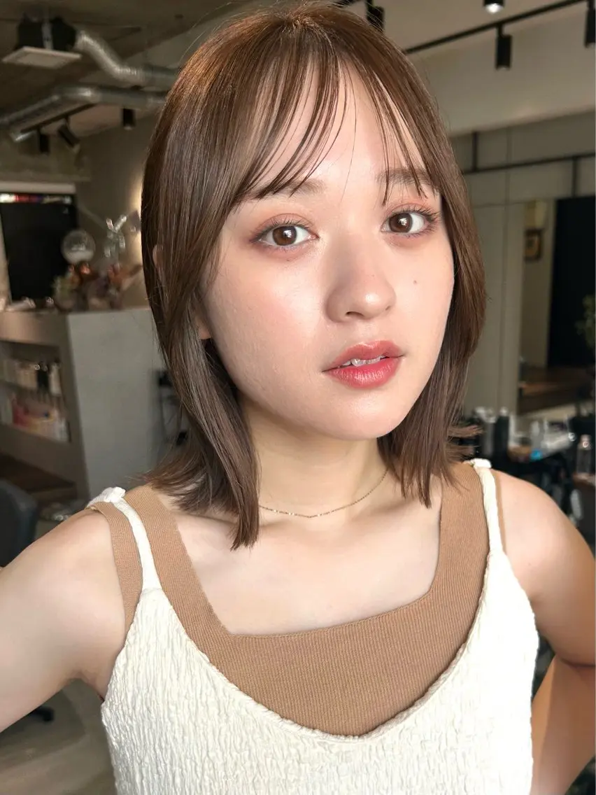ミディアム ボブレイヤー ボブ レイヤーカット カット ヘアカラー ヘアセット/透明感 カラー/MIHO♡のヘアスタイル