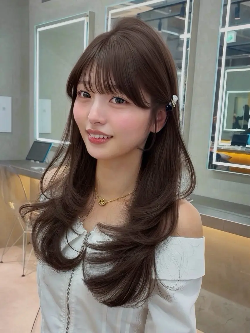 ミディアム カラー ヘアアレンジ ベージュカラー ブリーチ 透明感カラー ブリーチなしカラー 髪質改善 カット ヘアカラー トリートメント 【博多髪質改善】 吉村　清志のヘアスタイル