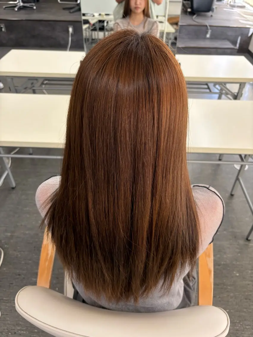 セミロング 縮毛矯正 NISHIMURA 草津のヘアスタイル