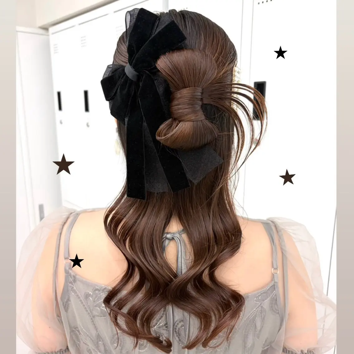 ヘアアレンジ ハーフアップ 艶カラー⋆ヘアセット ⋆エクステ⋆みゆ🌼のヘアスタイル