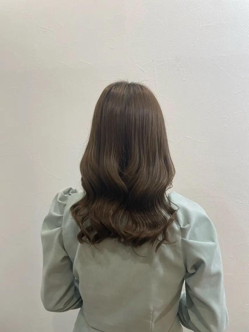 セミロング ヘアカラー トリートメント NANA🍊/熊谷 /縮毛矯正/髪質改善のヘアスタイル