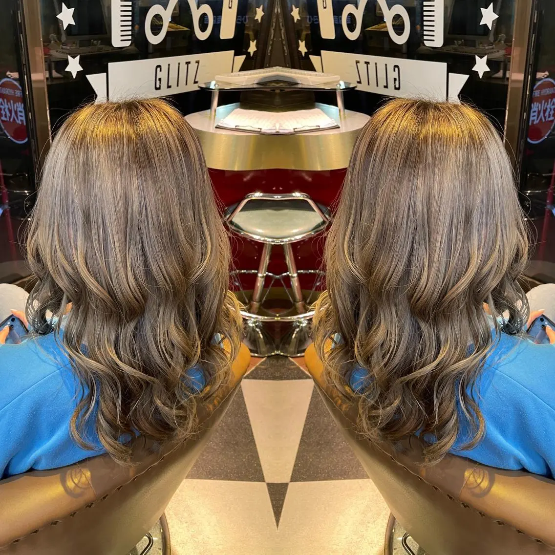 セミロング カラー ベージュカラー ホワイトベージュ 👑派手髪/カット 👑ANRYのヘアスタイル