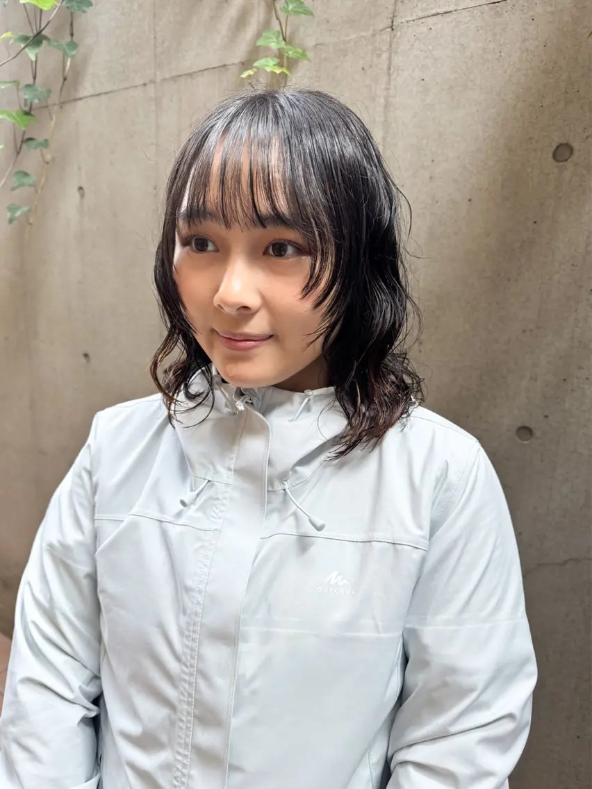 ミディアム パーマ ミディアムパーマ カット パーマ 大橋 芽衣のヘアスタイル