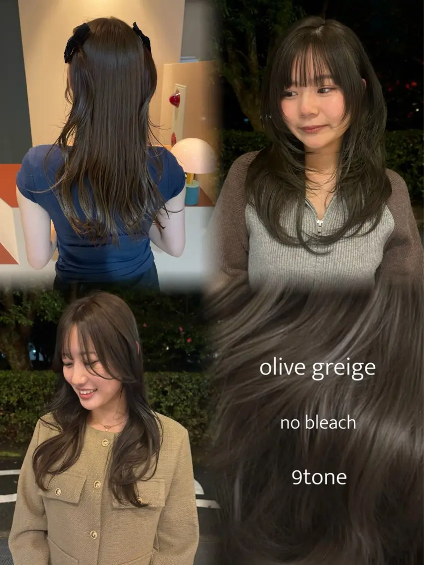カラー 透明感カラー オリーブカラー ヘアカラー トリートメント 韓国レイヤー YOKE reinaのヘアスタイル