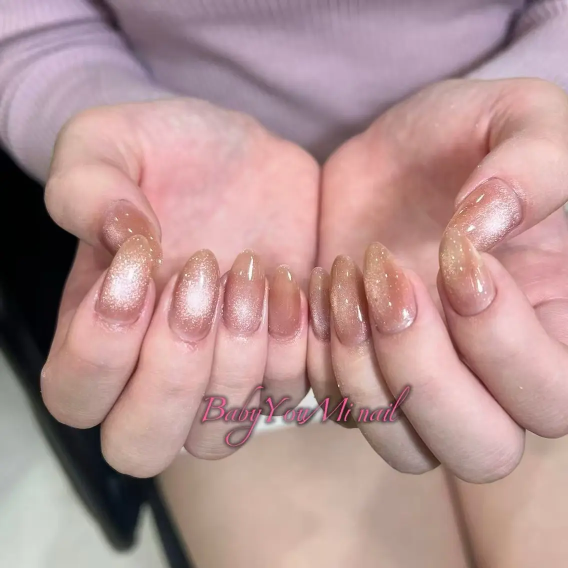 ネイル オーロラネイル チークネイル 成人式 フットネイル フレンチネイル ハンドネイル BabyYouMi nailのネイルデザイン
