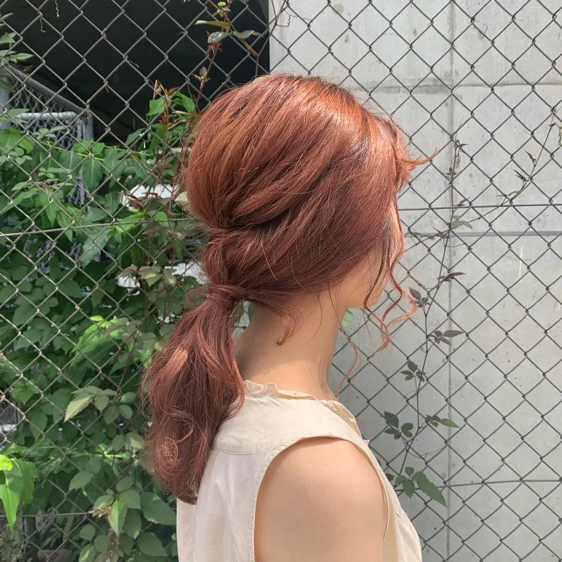 ロング カラー ヘアアレンジ オレンジ satsuki 暖色・ブラウンカラーのヘアスタイル