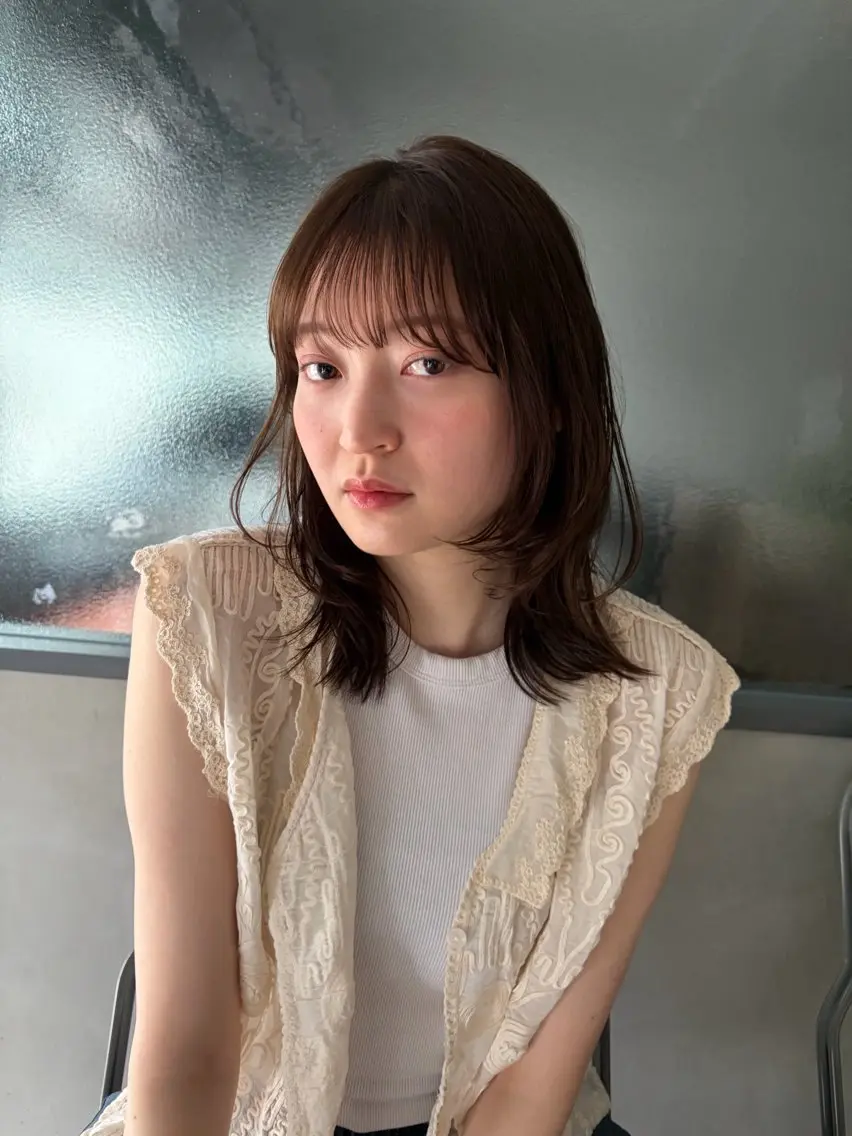 セミロング カット ヘアカラー 透明感カラー/似合わ せカット/大島実加永のヘアスタイル