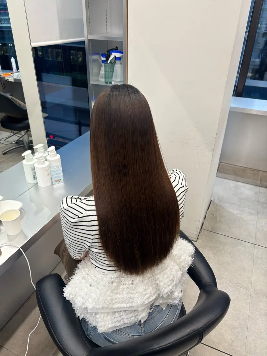 ロング カラー 縮毛矯正 Core茶屋町 HINATAのヘアスタイル