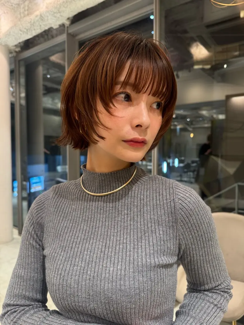 ショート カット ヘアカラー 似合わせボブ/ 大人ボブ🩵しおのヘアスタイル