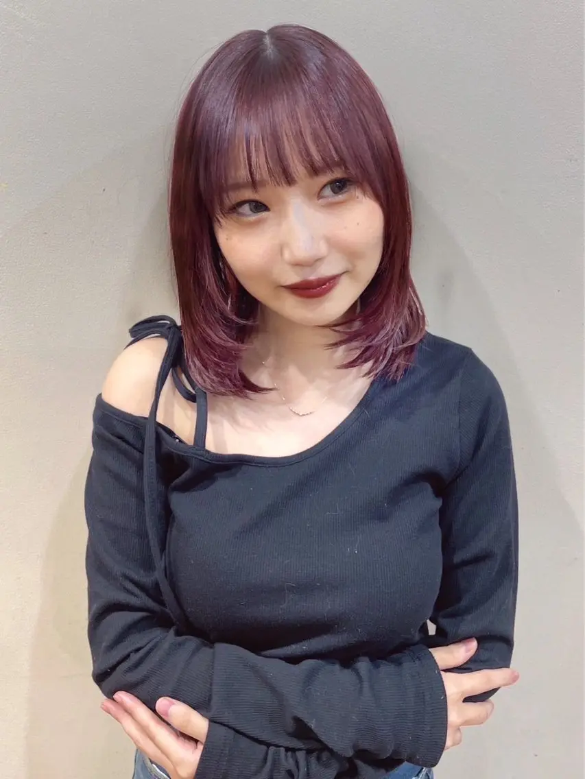 ミディアム ボブ レイヤーカット カット ヘアカラー トリートメント 【韓国レイヤー】 MITSUI🇰🇷のヘアスタイル