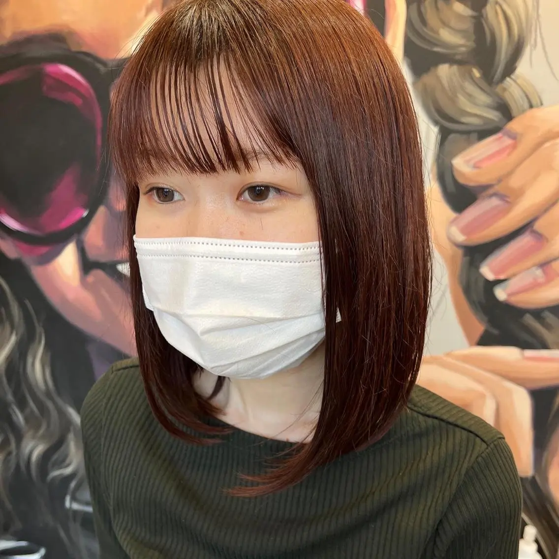 ミディアム カラー パーマ ヘアアレンジ メンズ キッズ ネイル マツエク・マツパ アイブロウ 久木原 ゆりのヘアスタイル