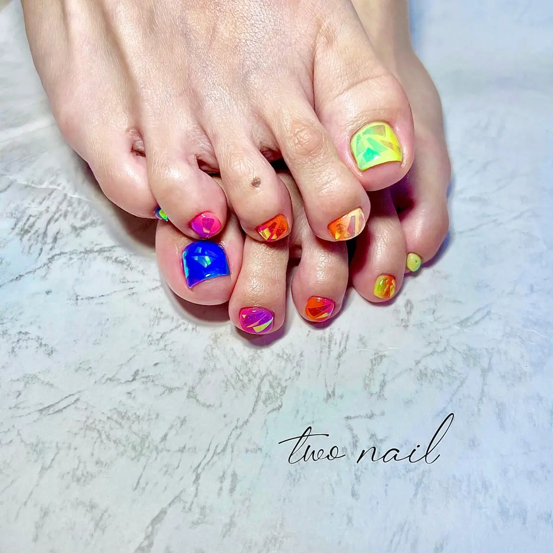 ネイル アートネイル フットネイル グラデーション ハート ニュアンスネイル two nailのネイルデザイン