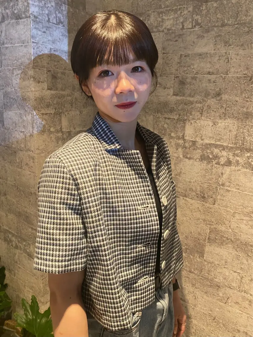 ショート カラー パーマ 透明感カラー カット ヘアカラー 縮毛矯正 トリートメント mai / linoah˚✧のヘアスタイル