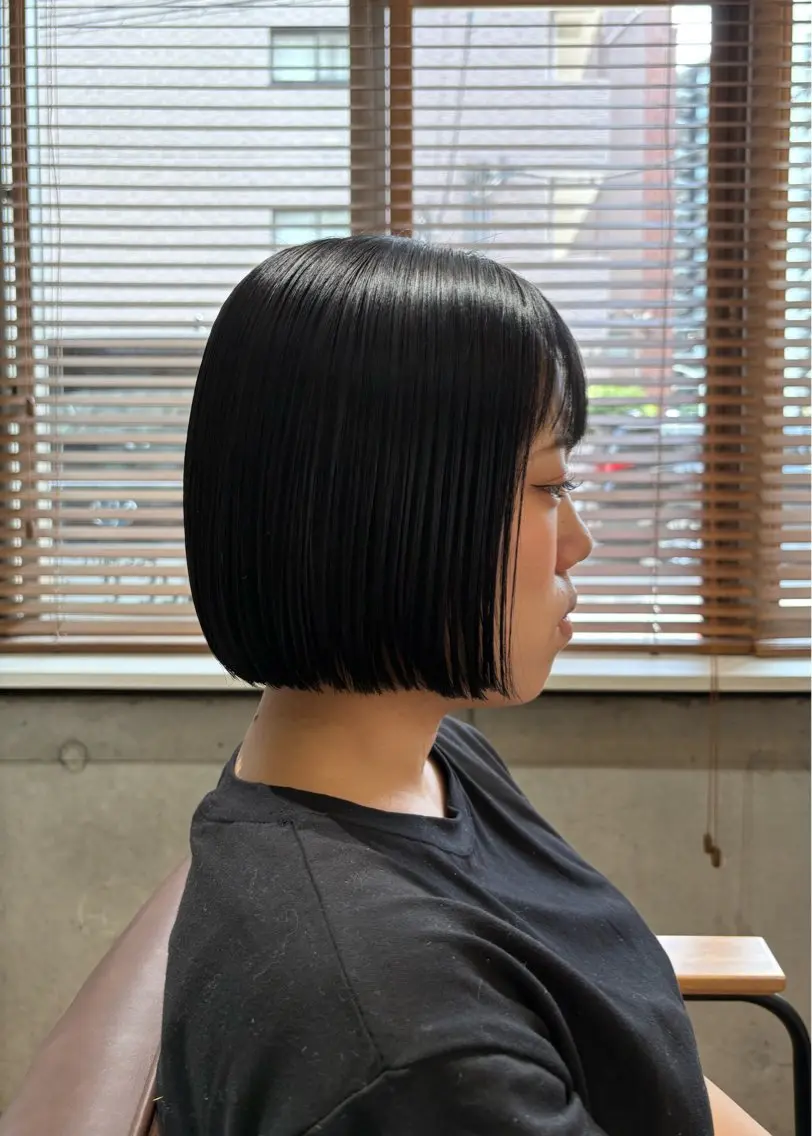 ミディアム 切りっぱなしボブ ボブ カット 🌊インナーカラー 🐬櫻井海星のヘアスタイル