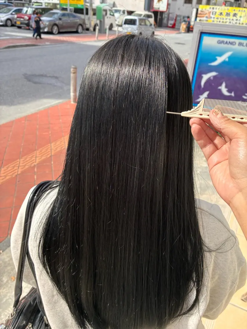 ブリーチ毛でもできる◎【酸性ストレート】+カット+2stepTRの写真