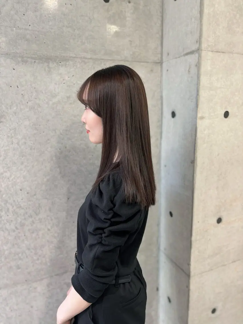 セミロング カット ヘアカラー 韓国ヘア🤍 慎之介のヘアスタイル