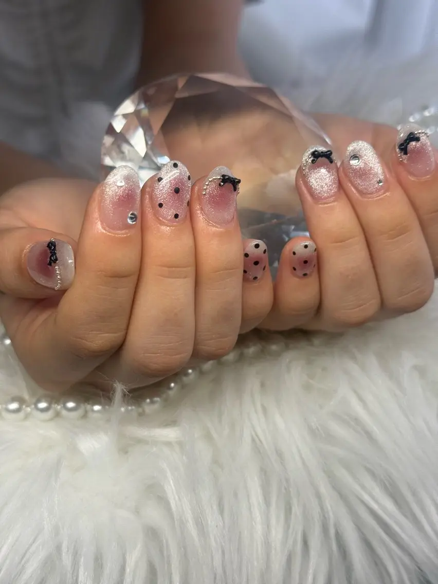 ネイル アートネイル オーロラネイル チークネイル 長さ出し フットネイル ハンドネイル 銀河_ Chan nailsのネイルデザイン