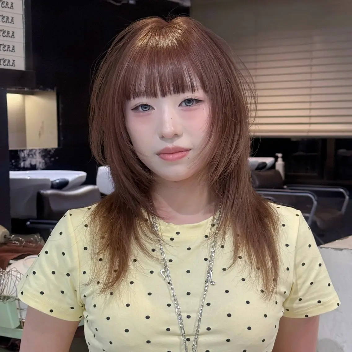 ミディアム カラー カット ヘアカラー ハイトーン×レイヤー /RINのヘアスタイル