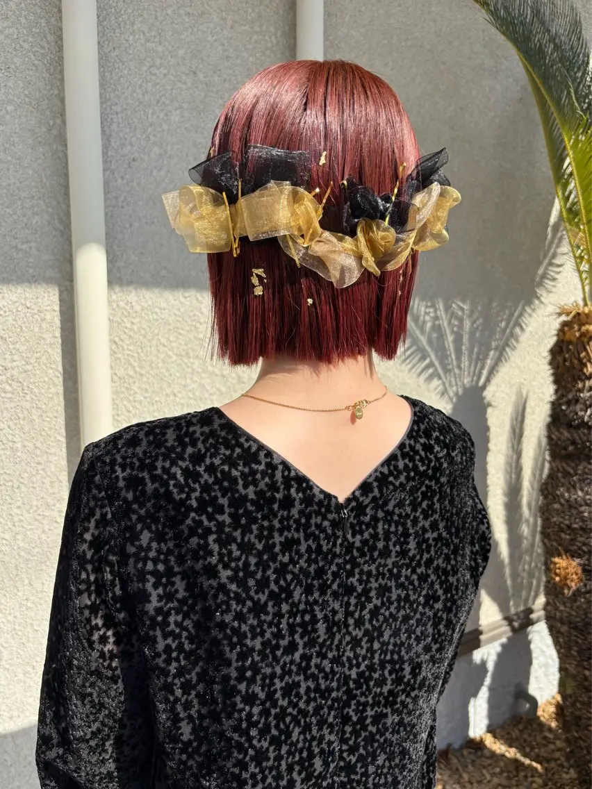 ショート ヘアアレンジ ヘアセット 桑原 菜摘のヘアスタイル