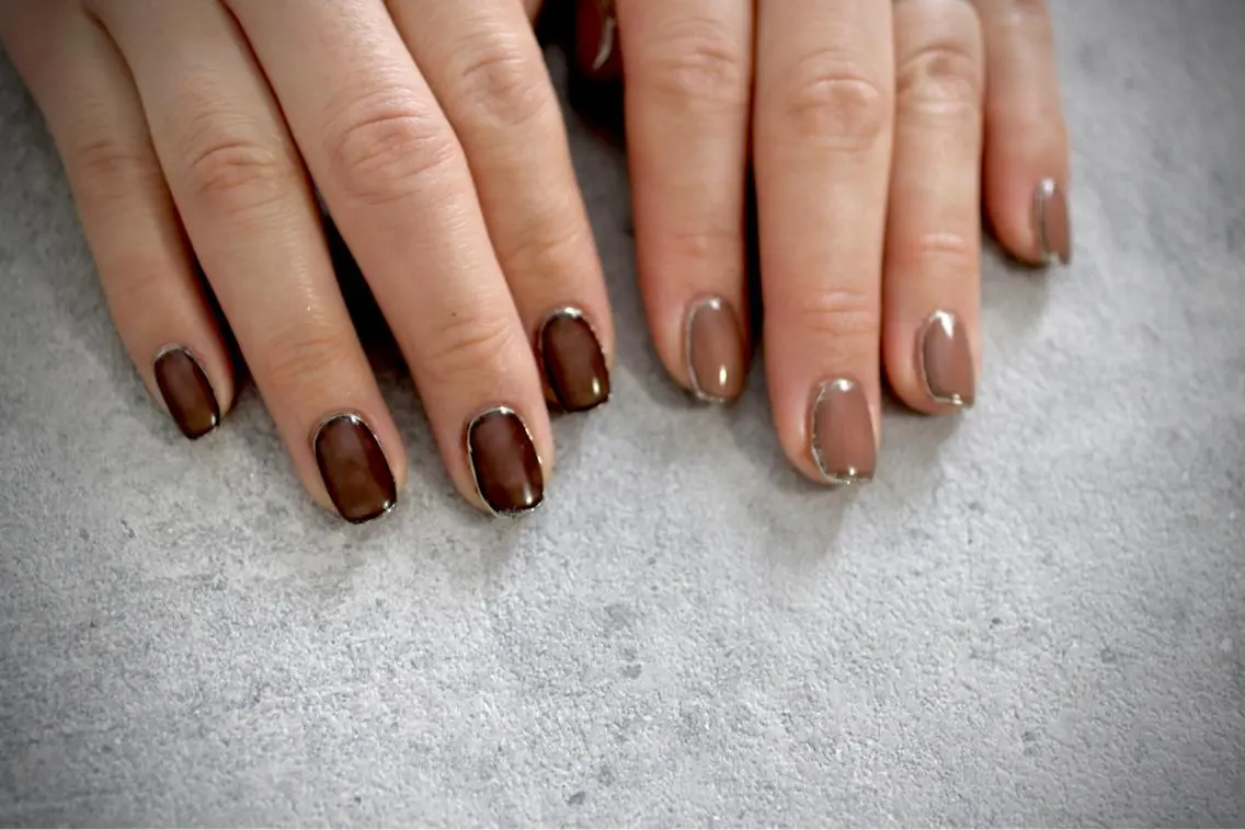 ネイル オーロラネイル カジュアル ジェルネイル ラメ(グリッター) マグネットネイル MH Nailのネイルデザイン