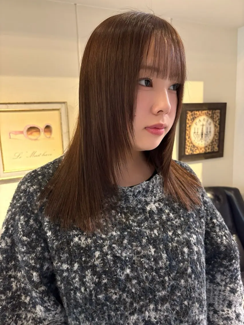 セミロング カラー ブリーチ 透明感カラー ブリーチなしカラー ichika/福岡 /透明感カラー🤎のヘアスタイル