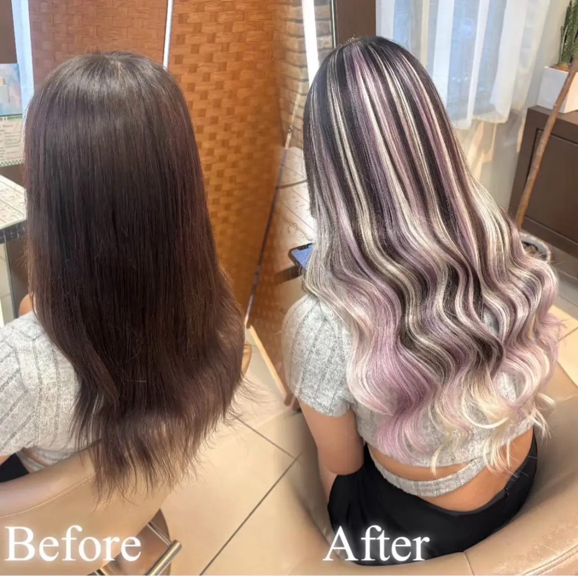 ブリーチなしワンカラー➕シールエクステ80本(馴染ませカット付き)🌟💖の写真