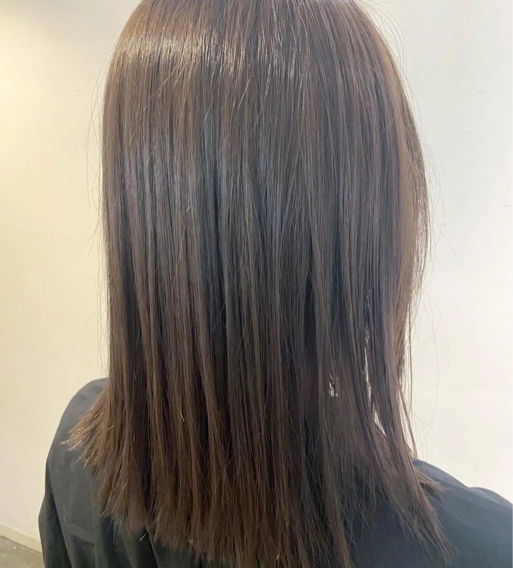 ミディアム カラー ブリーチ ブリーチなしカラー ヘアカラー トリートメント TELA HAIR 岩槻　高梨のヘアスタイル