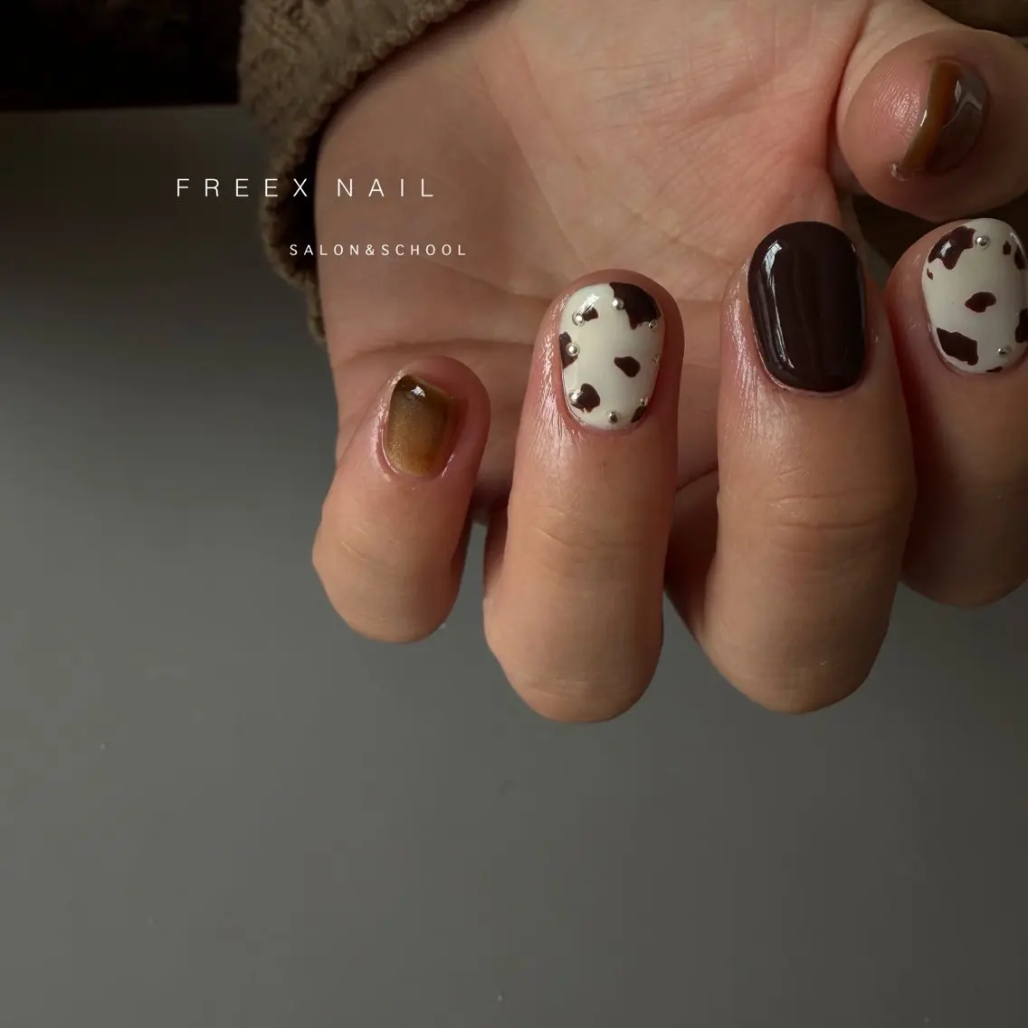ネイル アニマル柄 ハンドネイル ハンドケア freex nail /ニュアンス/個性派のネイルデザイン