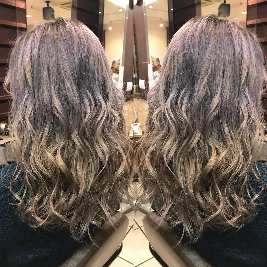セミロング カラー シールエクステ⭐️ オオミタクヤのヘアスタイル