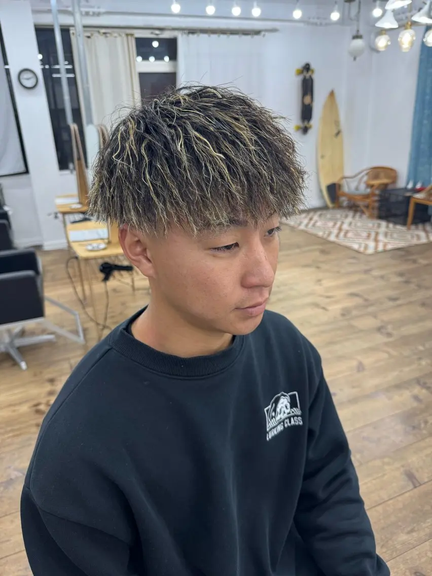 ショート パーマ メンズ カット パーマ メンズ特化サロン ユウヘイのヘアスタイル